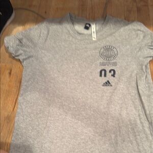 Adidas Gray Short Sleeve Tee with Minimalist Logo